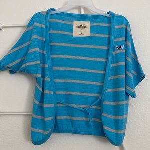 Hollister Sweater Turquoise & Gray Stripes SZ S NWOT